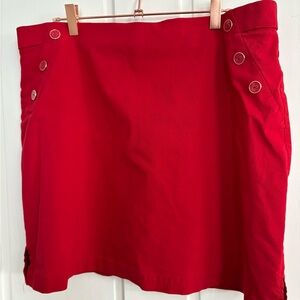 Rafaella Red Button-Accent Skort